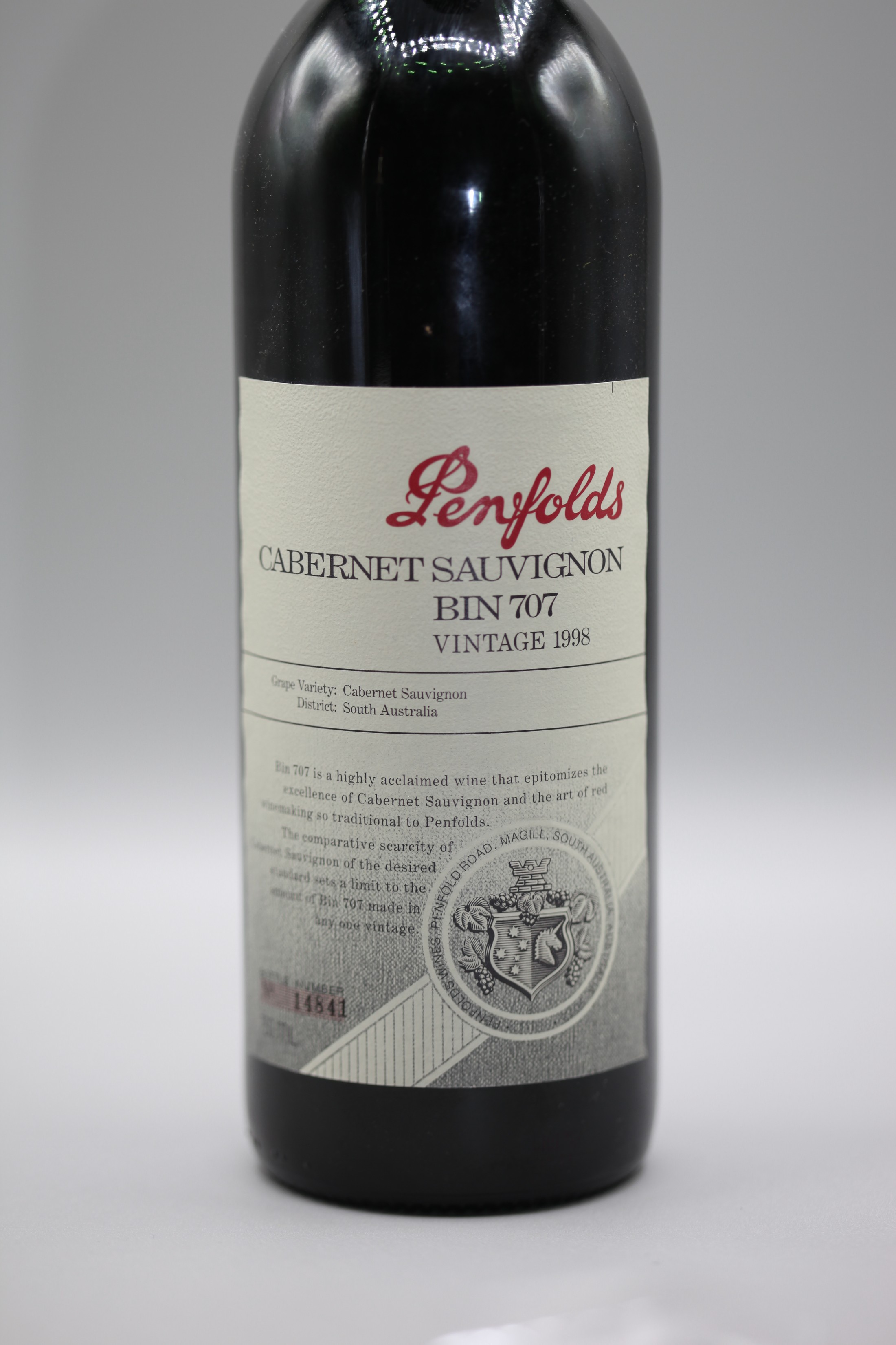Penfolds Cabernet Sauvignon 'Bin 707' 1998 | Amsterdam Vintage Wine